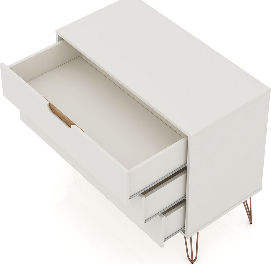 Manhattan Comfort Dressers - Rockefeller Mid-Century- Modern Dresser with 3- Drawers in