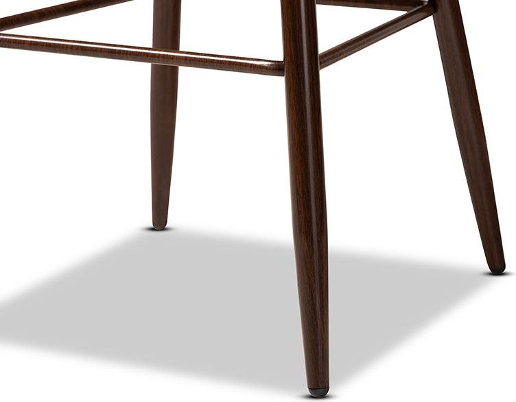 Wholesale Interiors Barstools - Catherine Modern and Grey Velvet Fabric Upholstered and Walnut Finished 4-Piece Bar Stool Set