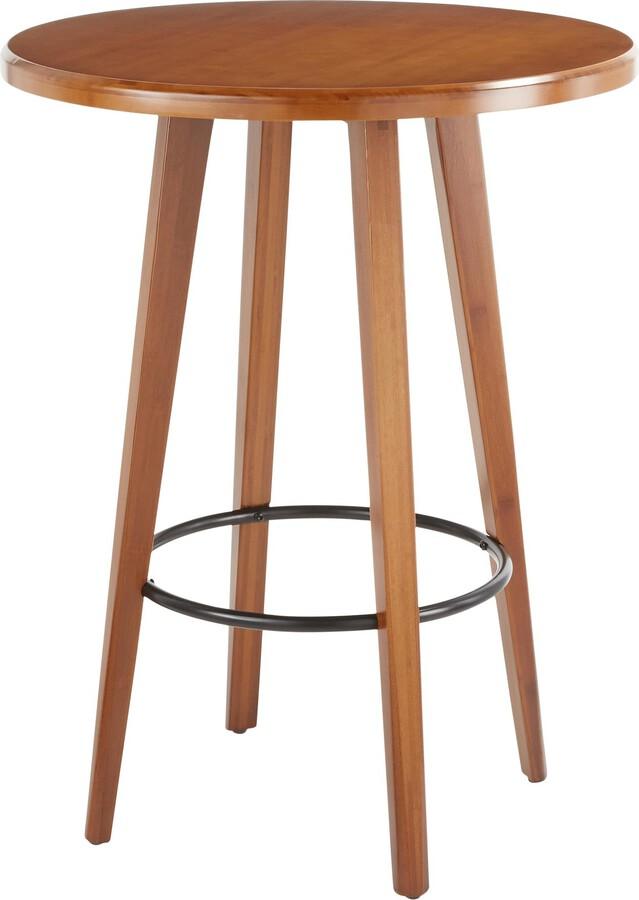 Lumisource Bar Tables - Ahoy Mid-Century Modern Counter Table in Walnut Wood-Pressed Grain Bamboo