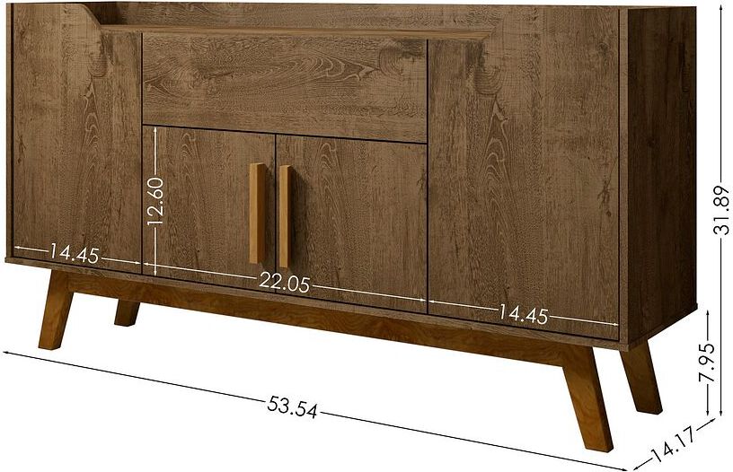 Manhattan Comfort Buffets & Cabinets - Addie 53.54 Sideboard in Rustic Brown