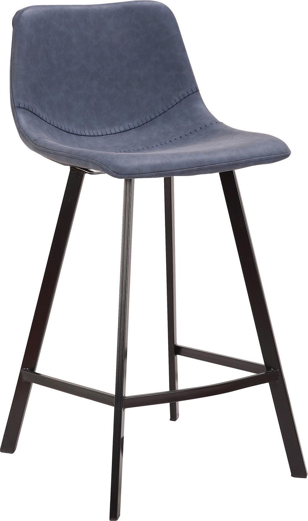 Lumisource Barstools - Outlaw Counter Stool Blue & Black Legs (Set of 2)