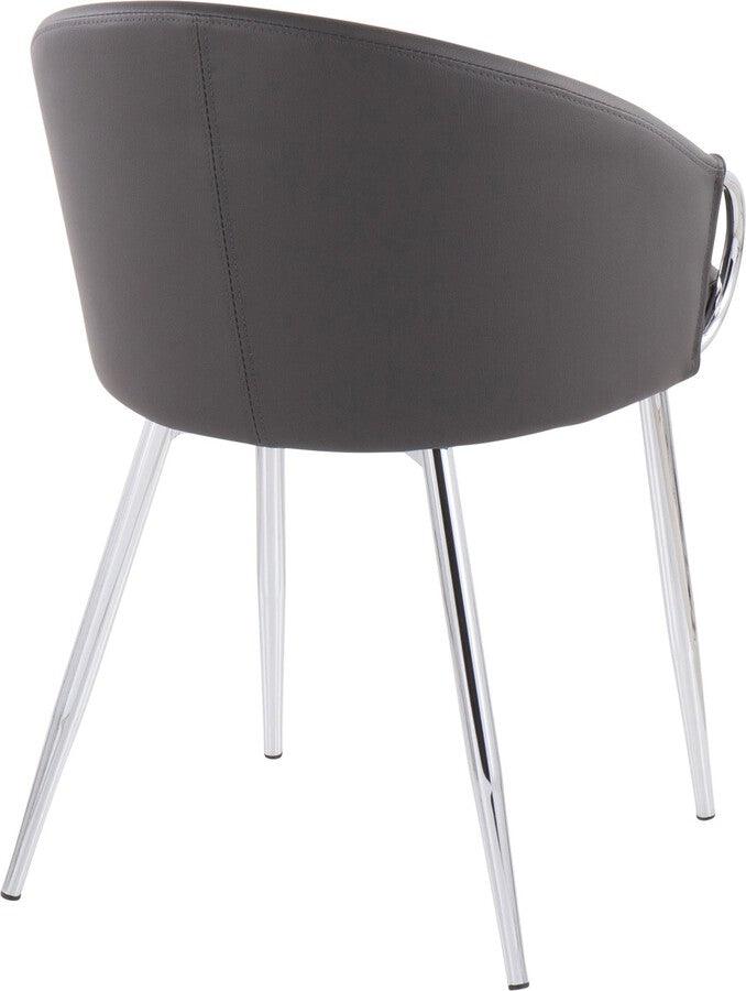 Lumisource Accent Chairs - Claire Chair 29.5" Silver Metal & Gray PU