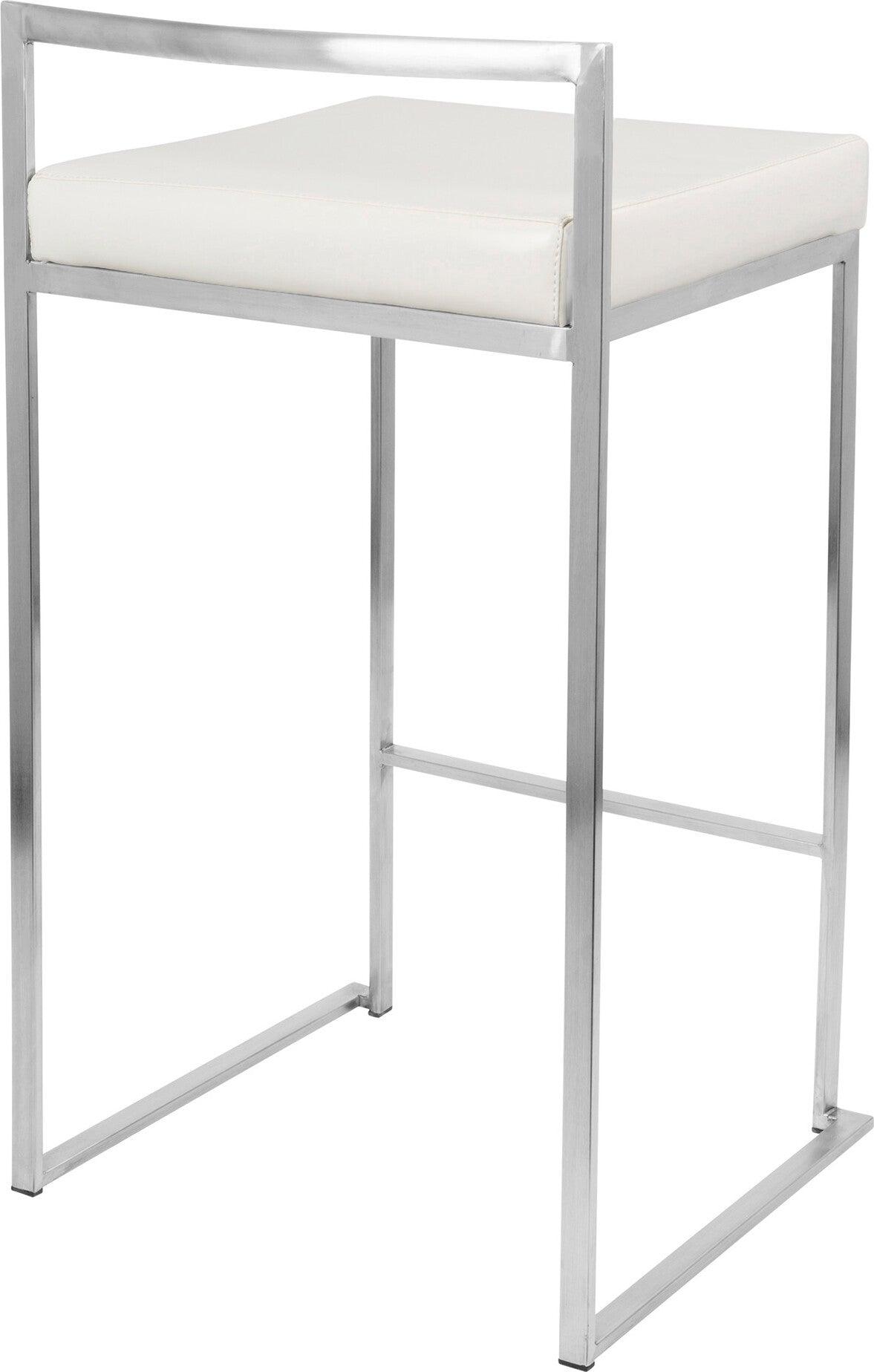 Lumisource Barstools - Fuji Stacker Counter Stool White (Set of 2)