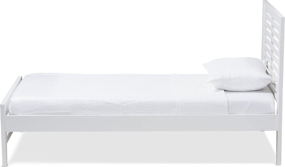 Wholesale Interiors Beds - Sedona Modern Classic Mission Style White-Finished Wood Twin Platform Bed
