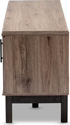 Wholesale Interiors TV & Media Units - Arend Modern and Contemporary Two-Tone Oak and Ebony Wood 2-Door TV Stand