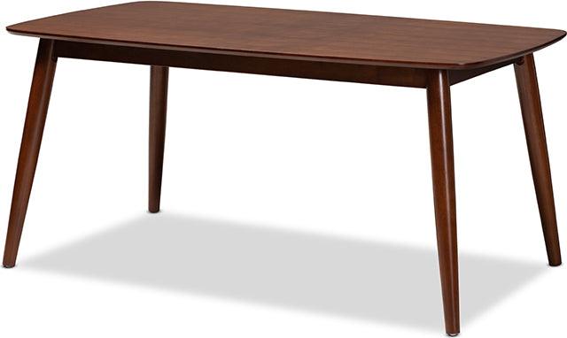 Wholesale Interiors Dining Tables - Edna Mid-Century Modern Walnut Finished Wood Dining Table
