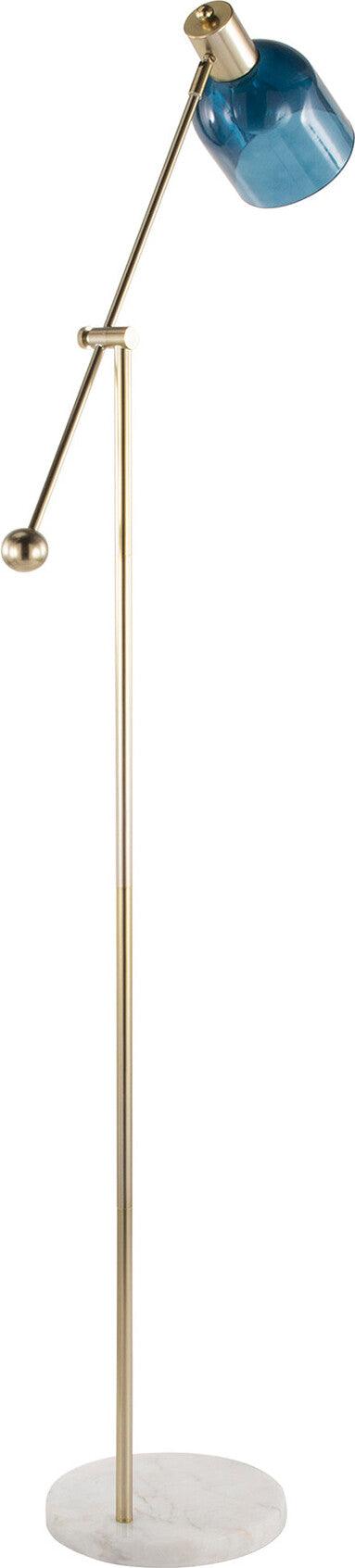 Lumisource Floor Lamps - Marcel Floor Lamp White Marble & Gold