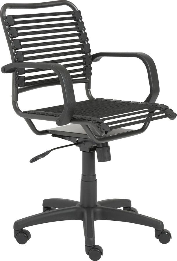 Euro Style Task Chairs - Bungie Flat Mid Back Office Chair Black