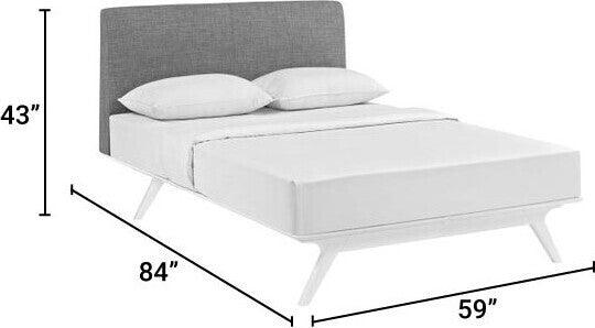 Modway Beds - Tracy Queen Bed White And Gray