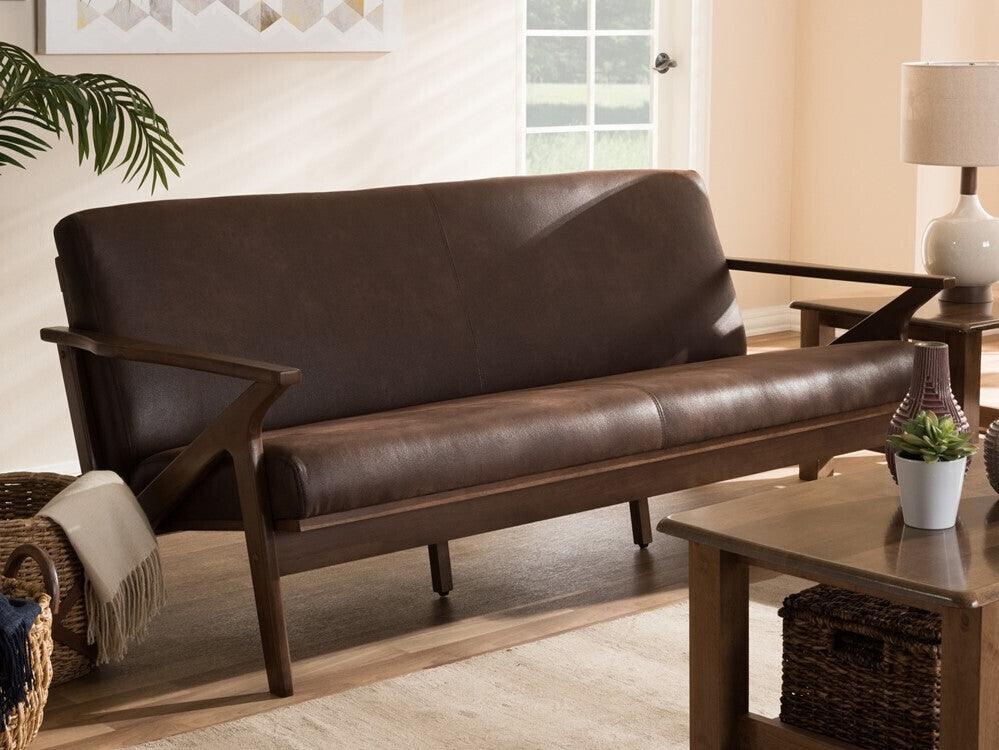 Wholesale Interiors Sofas & Couches - Bianca Sofa Walnut & Dark Brown