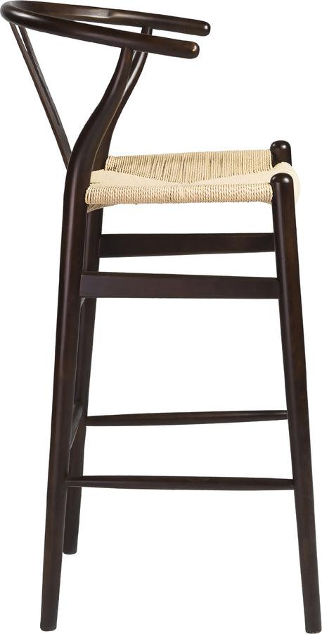 Euro Style Barstools - Evelina-B Bar Stool in Walnut and Natural Rush Seat