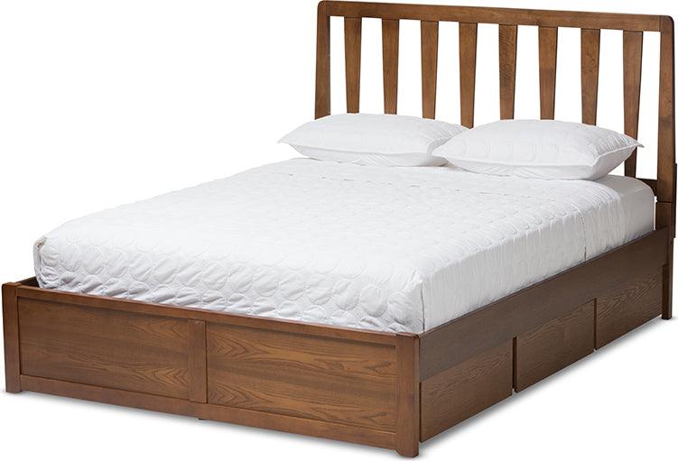 Wholesale Interiors Beds - Raurey Queen Storage Bed Walnut Brown