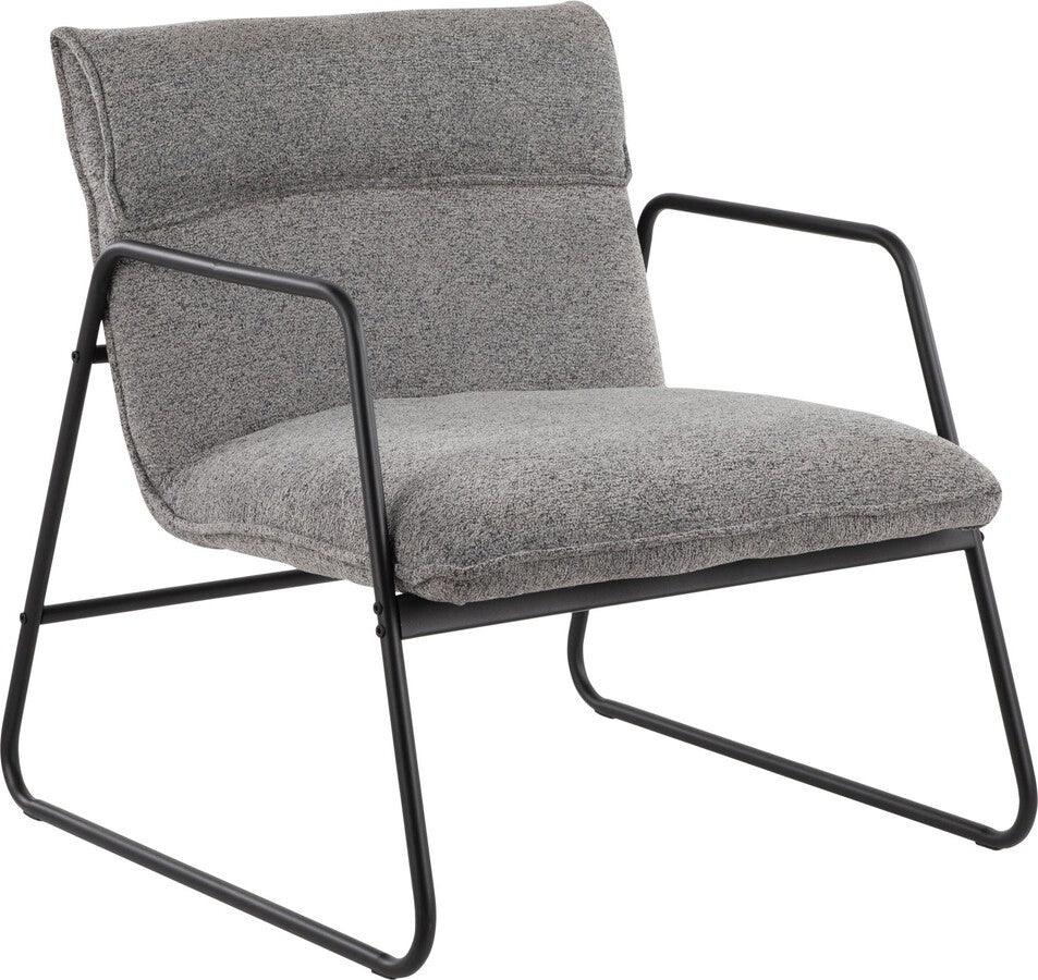 Lumisource Accent Chairs - Casper Arm Chair 31.5" Black Steel & Gray Noise Fabric