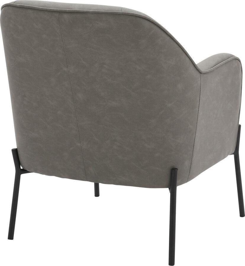 Lumisource Accent Chairs - Daniella Contemporary Accent Chair In Black Metal & Grey Faux Leather