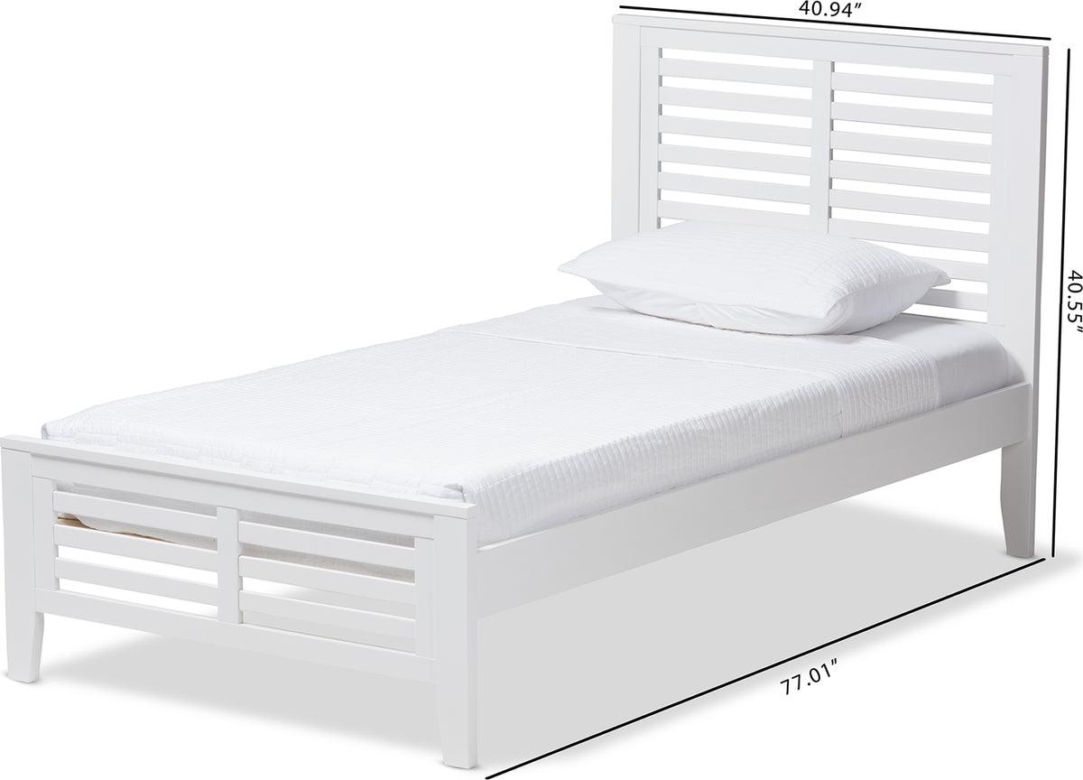 Wholesale Interiors Beds - Sedona Modern Classic Mission Style White-Finished Wood Twin Platform Bed