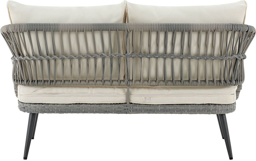 Manhattan Comfort Outdoor Conversation Sets - Riviera Patio 4- Person Conversation Set with Coffee Table with Grey Cushions