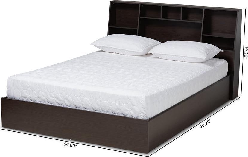Wholesale Interiors Beds - Geoffrey Queen Storage Bed Dark brown