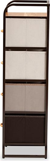 Wholesale Interiors Cabinets & Wardrobes - Volkan Modern Multi-Colored Fabric and Black Metal 4-Drawer Storage Cabinet
