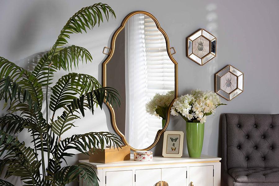 Wholesale Interiors Mirrors - Dennis Vintage Antique Gold Finished Accent Wall Mirror