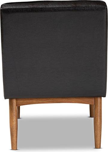 Wholesale Interiors Dining Chairs - Arvid Mid-Century Modern Dark Brown Faux Leather Upholstered Wood Dining Chair