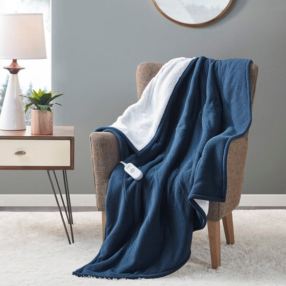 Olliix.com Heated Blankets - Heated Throw Blue