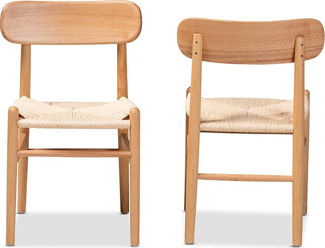 Wholesale Interiors Dining Chairs - Raheem Brown Hemp and Wood 2-Piece Dining Chair Set
