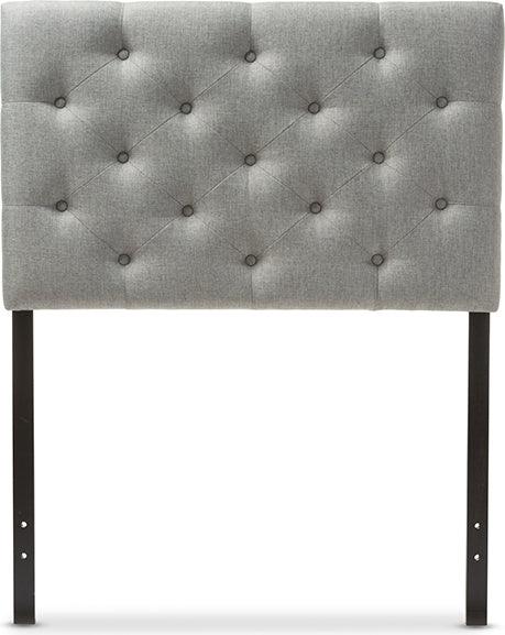 Wholesale Interiors Headboards - Viviana Modern and Contemporary Grey Fabric Button-Tufted Twin Size Headboard