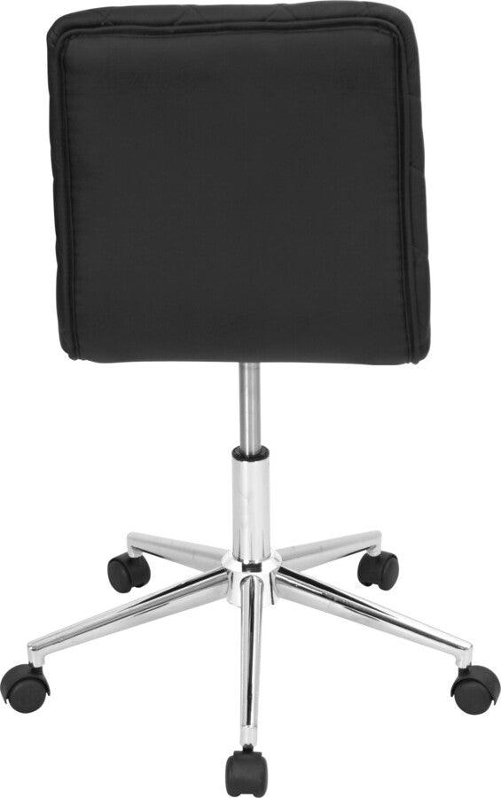 Lumisource Task Chairs - Caviar Contemporary Adjustable Office Chair in Black Faux Leather