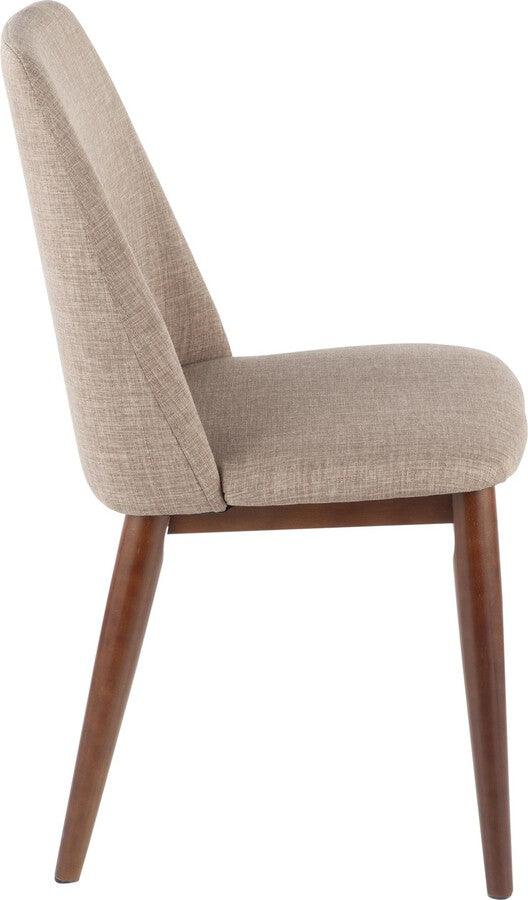 Lumisource Dining Chairs - Tintori Contemporary Dining Chair in Brown Fabric - Set of 2