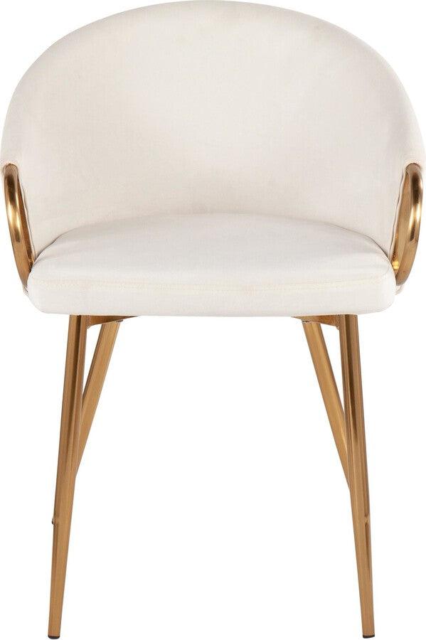 Lumisource Accent Chairs - Claire Contemporary/Glam Chair In Gold Metal & Cream Velvet