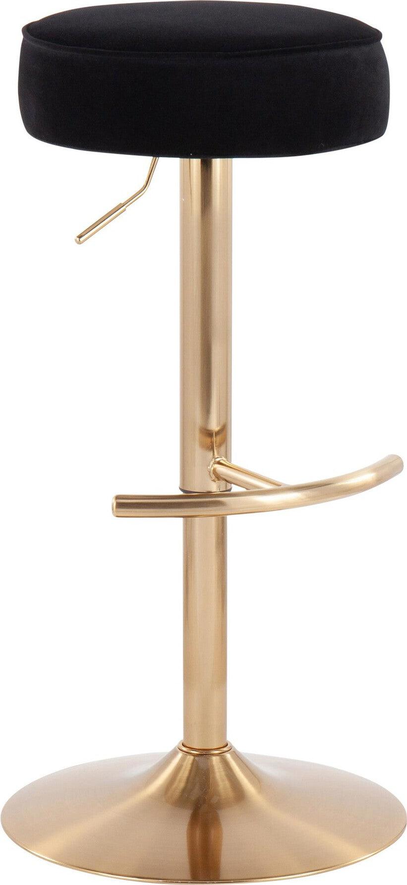 Lumisource Barstools - Velvet Dot Barstool Gold & Black