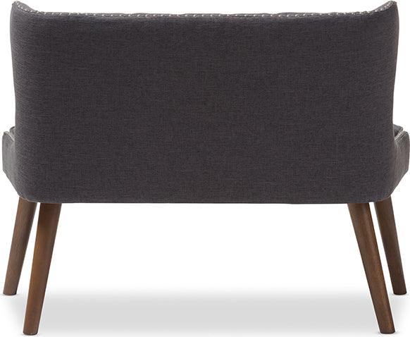 Wholesale Interiors Loveseats - Scarlett Brown Wood & Dark Grey 2-Seater Loveseat Settee