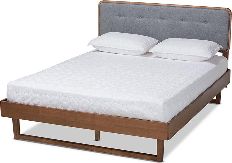 Wholesale Interiors Beds - Natalia Full Bed Dark Gray & Walnut