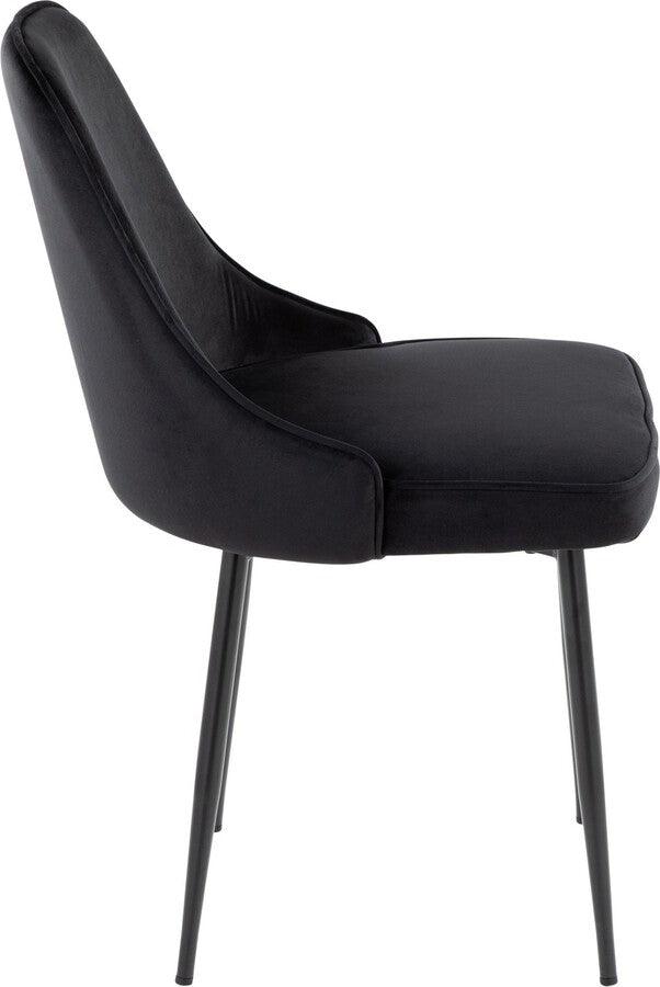 Lumisource Dining Chairs - Marcel Contemporary Dining Chair With Black Frame & Black Velvet Fabric (Set of 2)