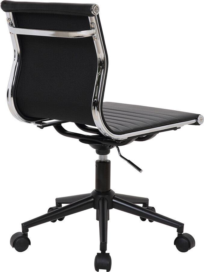 Lumisource Task Chairs - Masters Industrial Task Chair in Black Base and Black Faux Leather