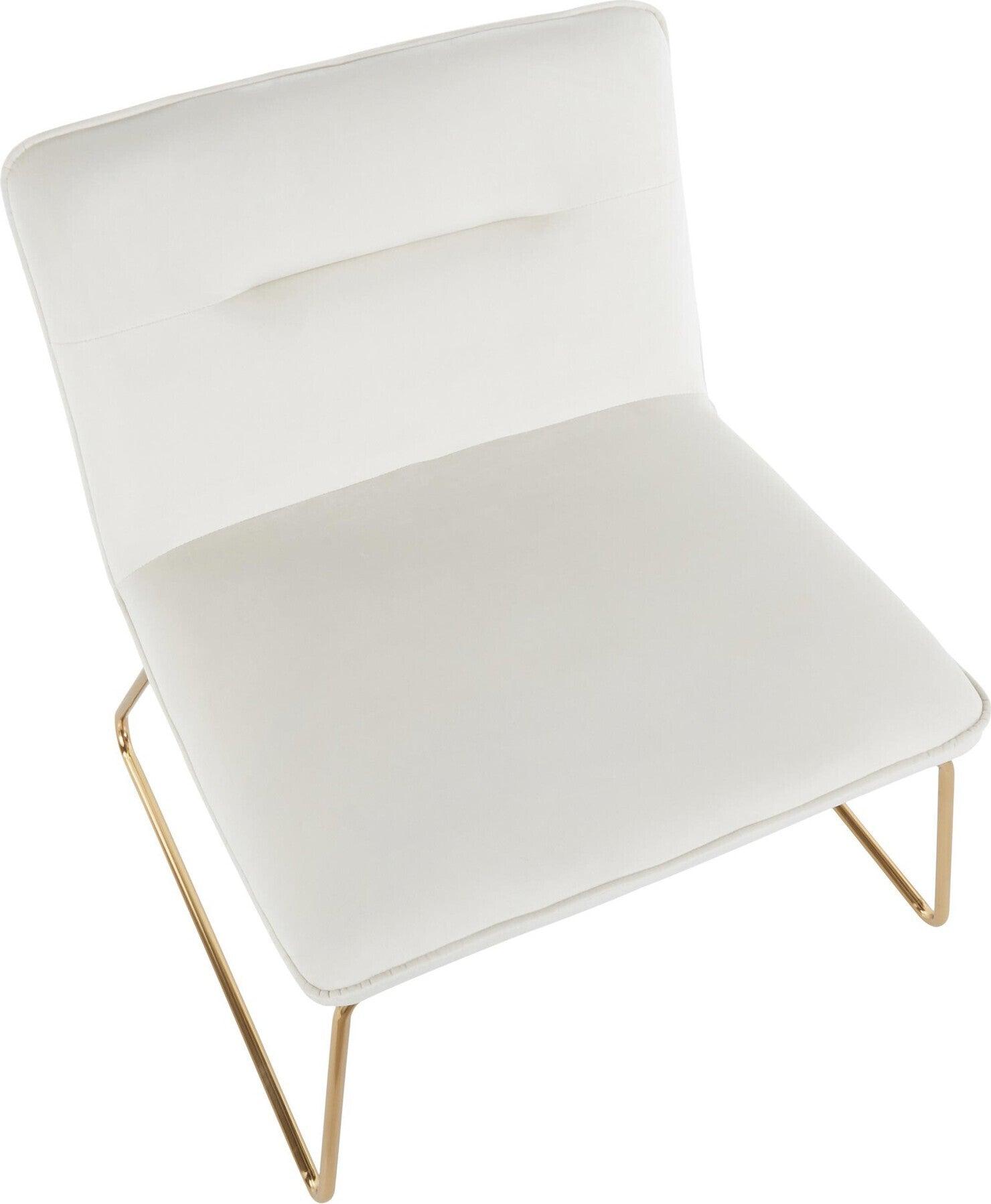 Lumisource Accent Chairs - Casper Accent Chair Gold & Cream