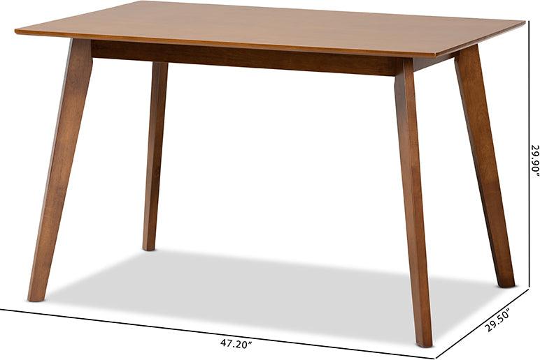 Wholesale Interiors Dining Tables - Maila Mid-Century Modern Transitional Walnut Brown Finished Wood Dining Table