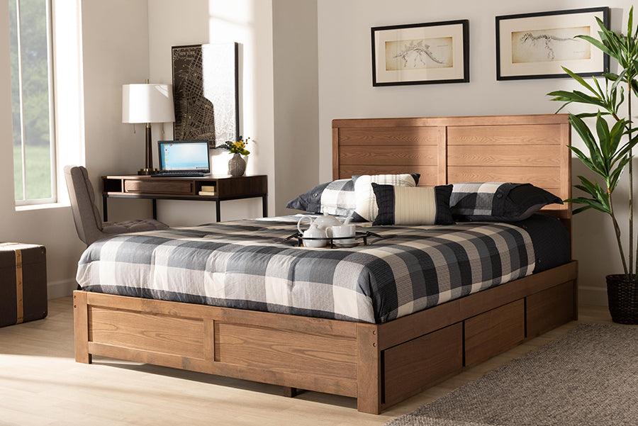 Wholesale Interiors Beds - Lisa Queen Storage Bed Ash walnut
