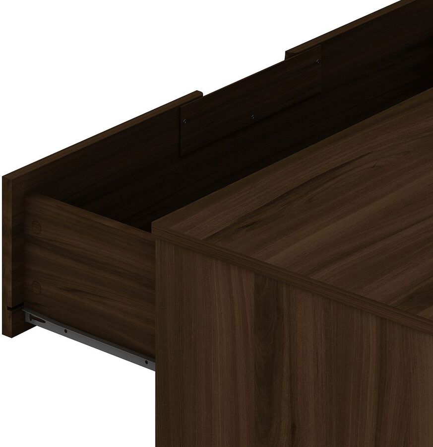 Manhattan Comfort Dressers - Rockefeller 6-Drawer Double Low Dresser with Metal Legs in Brown