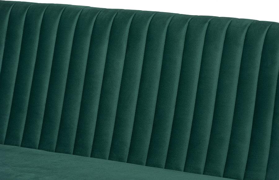 Wholesale Interiors Dining Sets - Alvis Emerald Green Velvet Upholstered and Walnut Brown Finished Wood 5-Piece Dining Nook Set