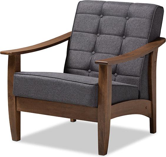 Wholesale Interiors Accent Chairs - Larsen 30.1" Accent Chair Gray & Walnut