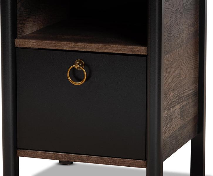 Wholesale Interiors Nightstands & Side Tables - Vaughan Nightstand Brown & Black