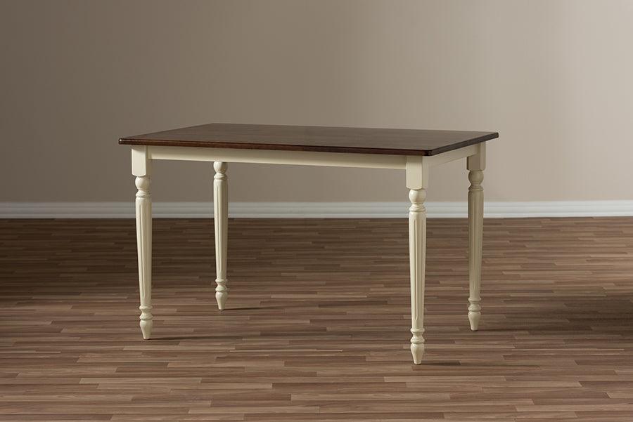 Wholesale Interiors Dining Tables - Napoleon Buttermilk & "Cherry" Brown Finishing Wood Dining Table