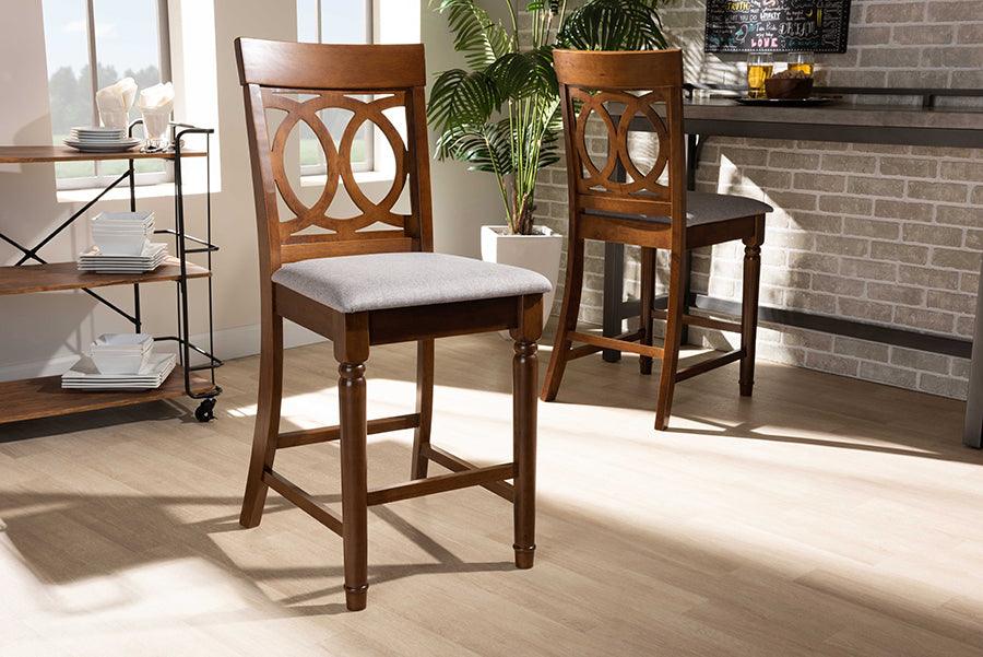 Wholesale Interiors Barstools - Violet Bar Stool Gray & Walnut (Set of 2)