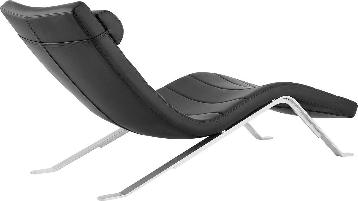 Euro Style Accent Chairs - Gilda Lounge Chair in Black with Silver Base