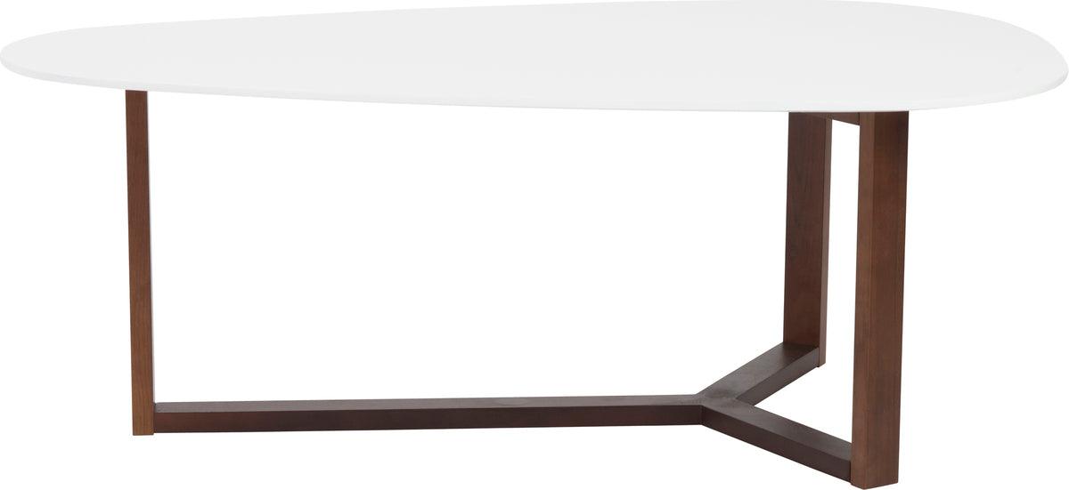 Euro Style Coffee Tables - Morty Coffee Table Matte White & Dark Walnut