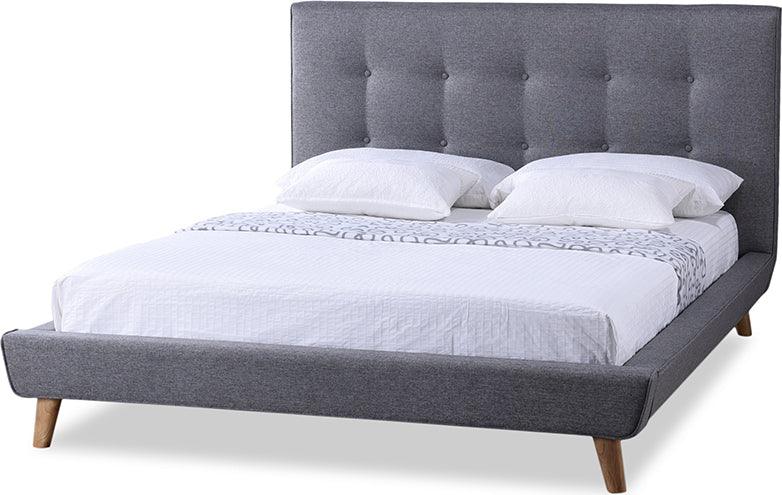 Wholesale Interiors Beds - Jonesy Scandinavian Full Platform Bed Gray