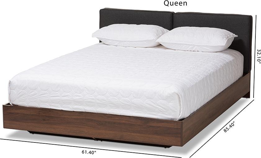 Wholesale Interiors Beds - Iselin Queen Storage Bed Dark Gray & Walnut Brown