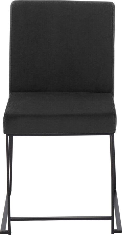 Lumisource Dining Chairs - High Back Fuji Contemporary Dining Chair In Black Steel & Black Velvet (Set of 2)