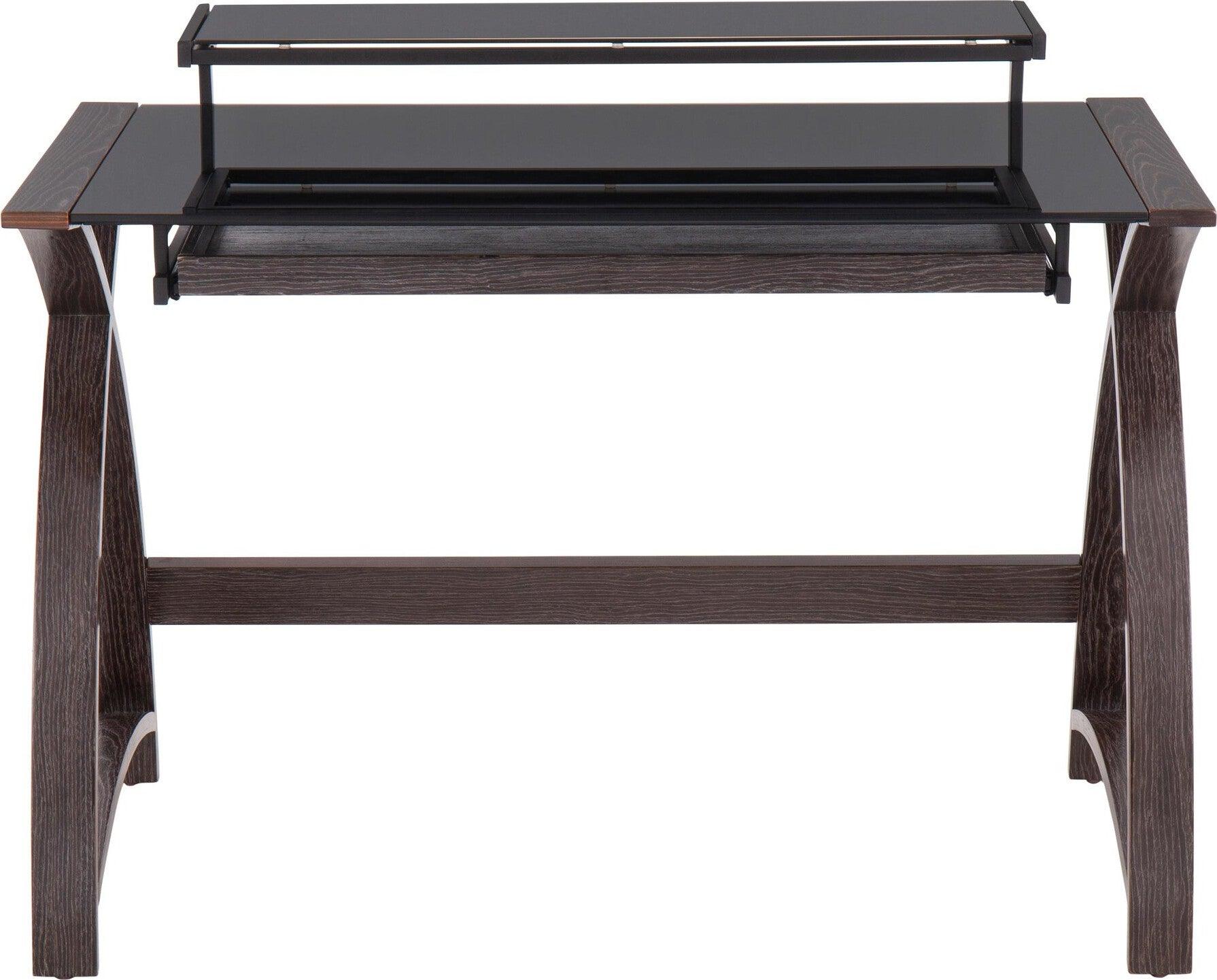 Lumisource Desks - Bentley Office Desk Dark Gray & Black